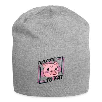 Too Cute To Eat Vegans Plant-Based Vegan Veganism - Jersey Beanie - heather grey - Front