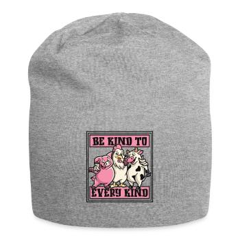 Sei nett zu jeder Art von veganen Veganern auf pflanzlicher Basis - Jersey-Beanie - Grau meliert - Vorne