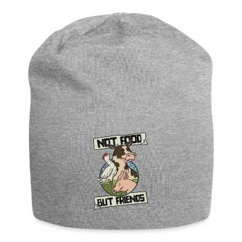 Not Food But Friends Vegan Vegans Plant-Based - Jersey Beanie - heather grey - Front