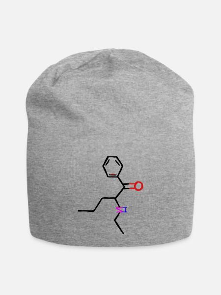 Frau glücklich mit Tattoo und Geschenk. - Jersey-Beanie - Grau meliert