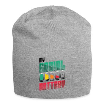 Meine Sozialbatterie - Asozialer Introvertierter - Jersey-Beanie - Grau meliert - Vorne
