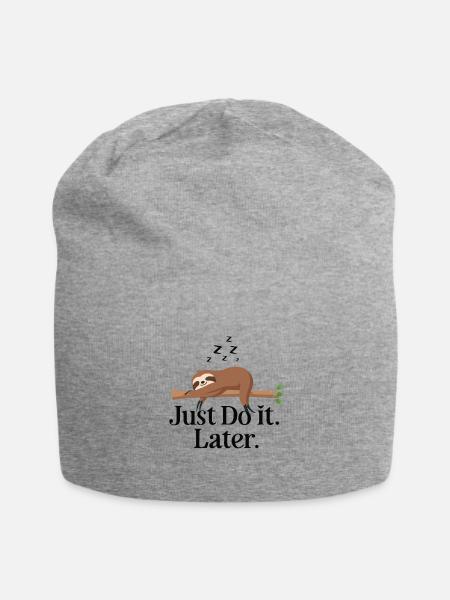 Faultier Faultier Sprüche Faultier baby Entspannen - Jersey-Beanie - Grau meliert