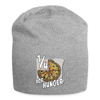 ein viertel vor hunger - Jersey-Beanie - Grau meliert - Vorne