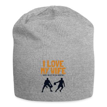 I love my Wife Basketball Basketballspieler - Jersey-Beanie - Grau meliert - Vorne