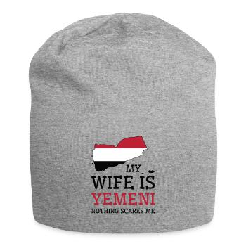 Rien ne me fait peur Ma femme est yéménite - Bonnet en jersey - gris chiné - Devant