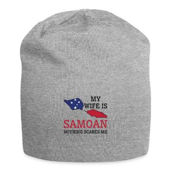 Rien ne me fait peur Ma femme est samoane - Bonnet en jersey - gris chiné - Devant