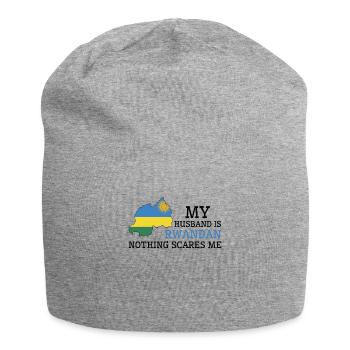 Rien ne me fait peur Ma femme est rwandaise - Bonnet en jersey - gris chiné - Devant