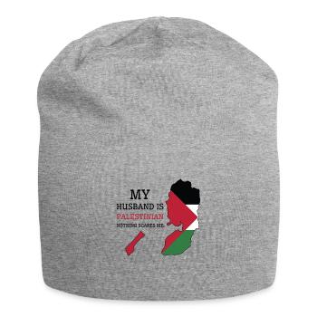 Rien ne me fait peur Ma femme est - Bonnet en jersey - gris chiné - Devant