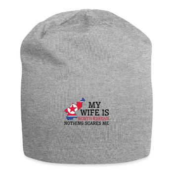 Nichts macht mir Angst Meine Frau ist Nordkorea - Jersey-Beanie - Grau meliert - Vorne