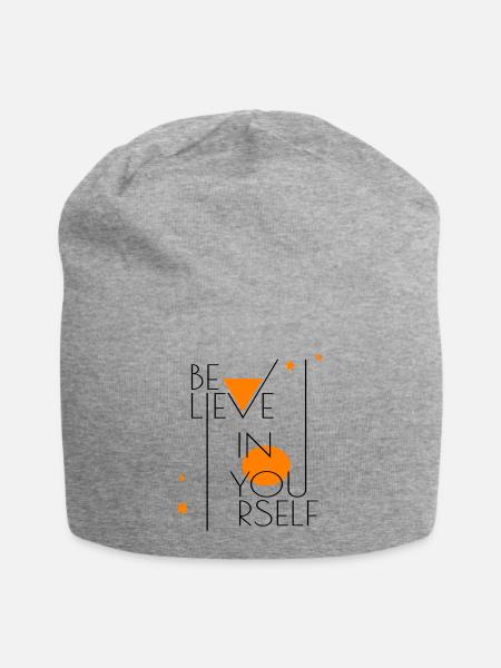 believe in yourself - Jersey-Beanie - Grau meliert