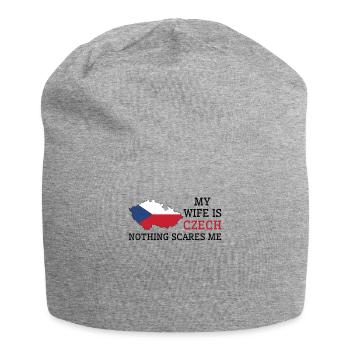 Nichts macht mir Angst Meine Frau ist tschechisch - Jersey-Beanie - Grau meliert - Vorne