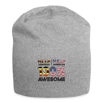 Ugandan American Patriot USA Grown Uganda US Flag - Jersey Beanie - heather grey - Front