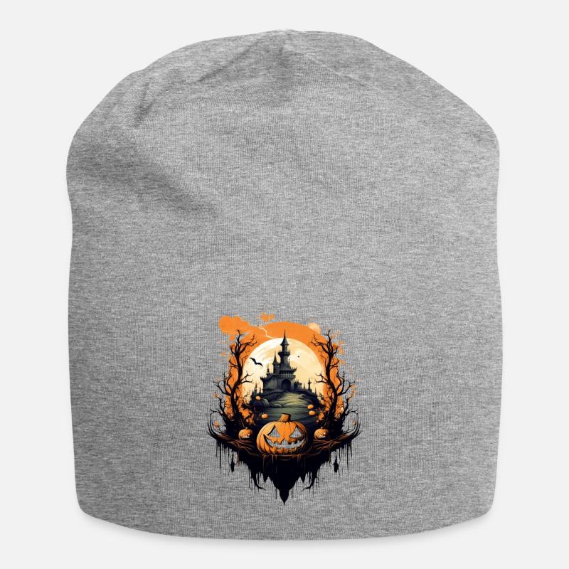 Scène d'halloween - Bonnet en jersey - gris chiné