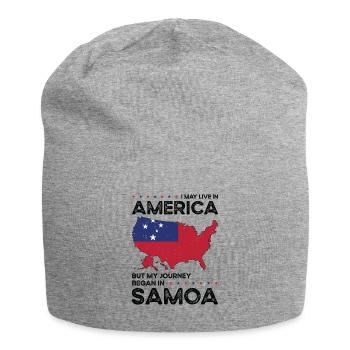 Samoan American Patriot USA Grown Samoa US Flag - Jersey Beanie - heather grey - Front