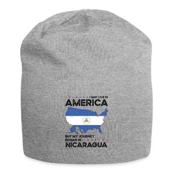 Nicaraguan American Patriot USA Grown Nicaragua - Jersey Beanie - heather grey - Front