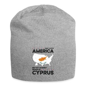 Cypriot American Patriot USA Grown Cyprus US Flag - Jersey Beanie - heather grey - Front