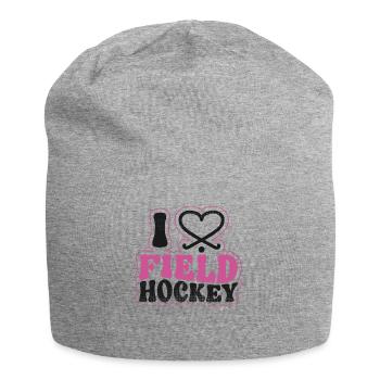 Field Hockey Heart I Love Field - Jersey-Beanie - Grau meliert - Vorne
