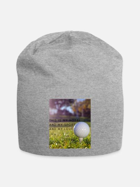 Liebe zum Golf - Jersey-Beanie - Grau meliert