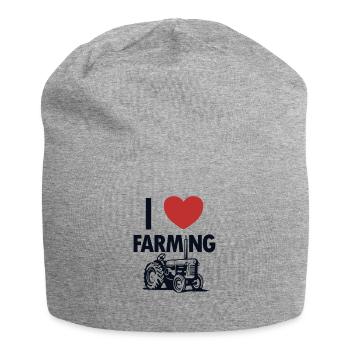 I love Farming Organic Farmer Farmer Farming - Jersey Beanie - heather grey - Front