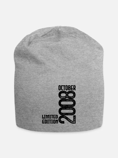 Oktober 2008 Jubiläumsgeschenk. Oktober 2008. - Jersey-Beanie - Grau meliert