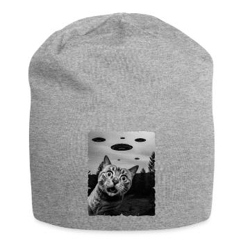 Katze Auserirdisch Invasion Uap Weirdcore - Jersey-Beanie - Grau meliert - Vorne