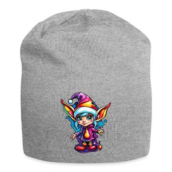 Diablotin / Nain / Fée / Noël / Elfe - Bonnet en jersey - gris chiné - Devant