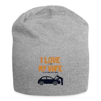 J’aime ma femme Mécanicien Mécanicien Automobile Maître Voiture - Bonnet en jersey - gris chiné - Devant