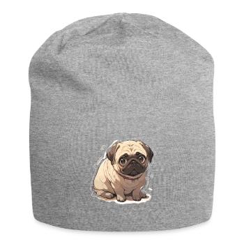Carlin Carlin Chien Carlin Vivre Carlin Cadeaux - Bonnet en jersey - gris chiné - Devant