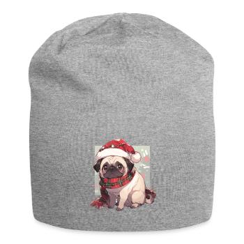 Carlin Carlin Chien Carlin Noël Carlin Noël - Bonnet en jersey - gris chiné - Devant