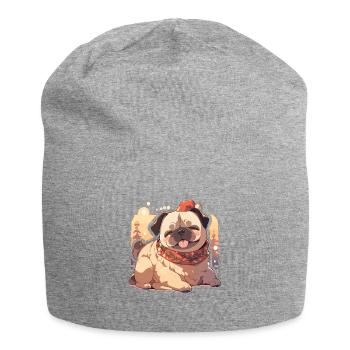 Carlin Carlin Chien Carlin Noël Carlin Noël - Bonnet en jersey - gris chiné - Devant