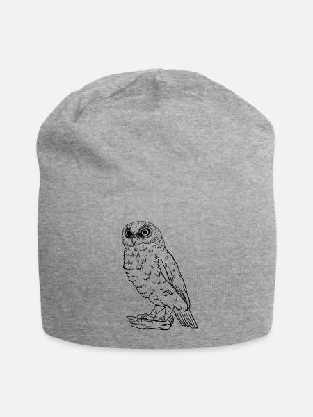 Einfach Eule - Jersey-Beanie - Grau meliert