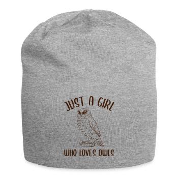 Fille Hibou Amant De manière flagrante - Bonnet en jersey - gris chiné - Devant