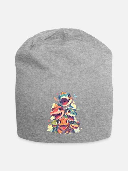Dino baby Dinosaurier baby Dino Kinder Dinos - Jersey-Beanie - Grau meliert