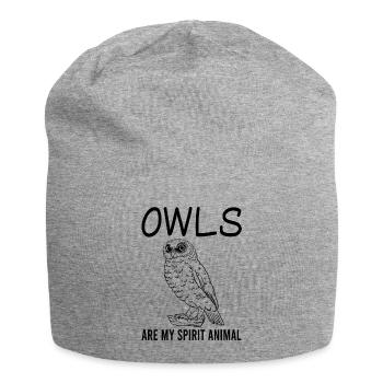 Hiboux Animal - cadeau mystique - Bonnet en jersey - gris chiné - Devant