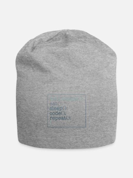 Programmierer-Shirt, Void Repeat Eat Sleep Code - Jersey-Beanie - Grau meliert