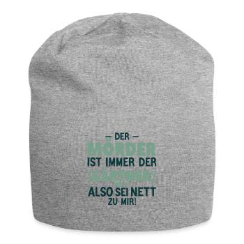 Kriminell Grün – Sei nett zum Gärtner - Jersey-Beanie - Grau meliert - Vorne