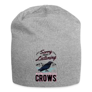 Crow, Raven, Crow, Crow Husbandry, Crow Breeder - Jersey Beanie - heather grey - Front