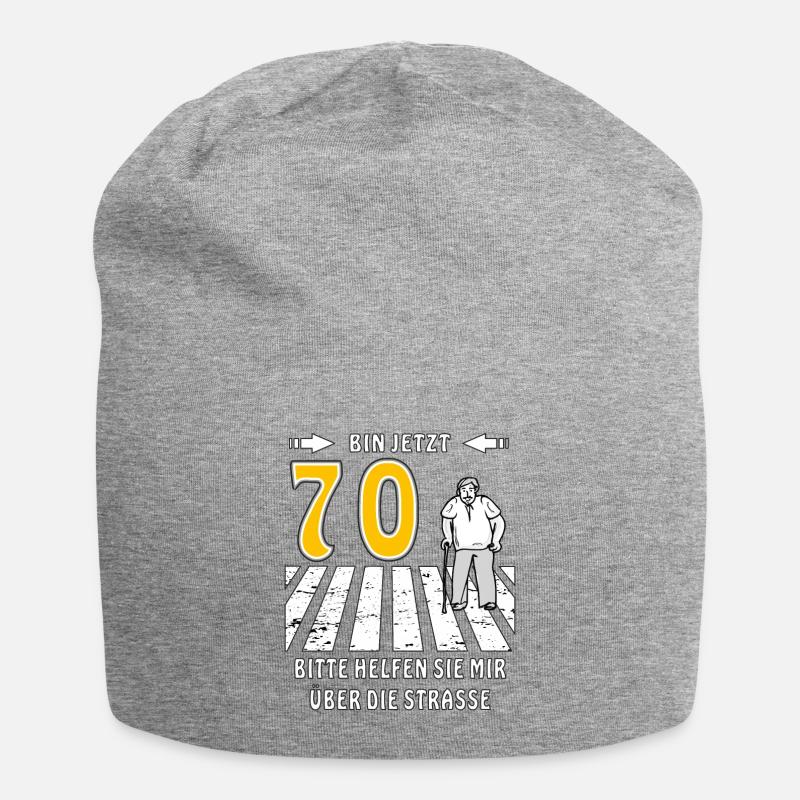 70. GEBURTSTAG 70 BITTE HELFEN SIE MIR ÜBER DI - Jersey-Beanie - Grau meliert