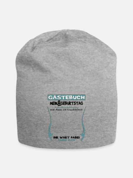 8. Geburtstag Junge & Mädchen Gästebuch - Jersey-Beanie - Grau meliert