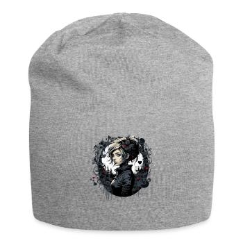 Pretty gothic emo girl - Jersey Beanie - heather grey - Front