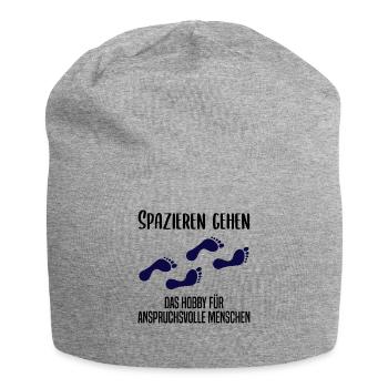 Anspruchsvolles Spazieren Geh Design - Jersey-Beanie - Grau meliert - Vorne