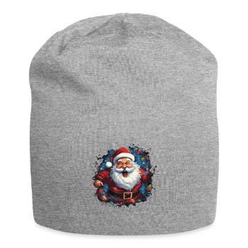Lustiger Weihnachtsmann zu Weihnachten - Jersey-Beanie - Grau meliert - Vorne