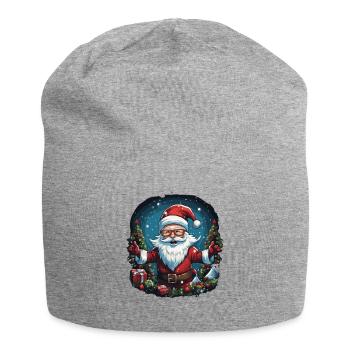 Lustiger Weihnachtsmann zu Weihnachten - Jersey-Beanie - Grau meliert - Vorne