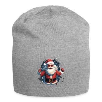 Lustiger Weihnachtsmann zu Weihnachten - Jersey-Beanie - Grau meliert - Vorne