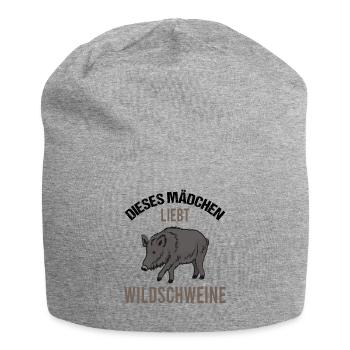 Mädchen Wildschweinliebe Charmantes Geschenk - Jersey-Beanie - Grau meliert - Vorne