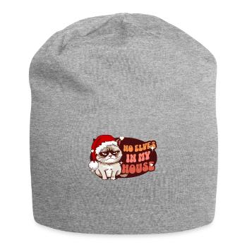 No Elves In My House - Angry Cat Women Funny Xmas - Jersey-Beanie - Grau meliert - Vorne