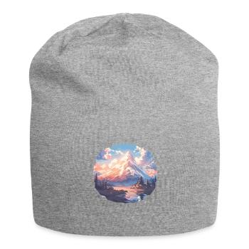 Mountain Mountains Mountain Mountains Mountain Landscape Mountaineer - Jersey Beanie - heather grey - Front