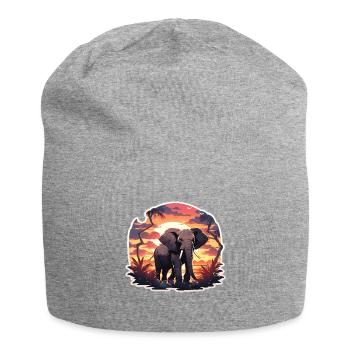 Éléphant, Éléphant, Pachyderme, Animal, Afrique, Safari - Bonnet en jersey - gris chiné - Devant