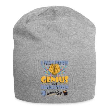 Je suis né génie - Bonnet en jersey - gris chiné - Devant