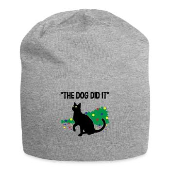 Verschmitzte Katze Schuld auf Hund Geschenk - Jersey-Beanie - Grau meliert - Vorne